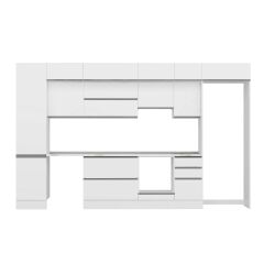 Alvinka 375X240 Cm High Gloss Mutfak Dolabı Mbb-E80B50S45-1 High Gloss | Beyaz - Mdf