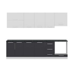 Minar 285 Cm Mutfak Dolabı Beyaz Antrasit 285-A5