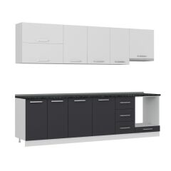 Minar 285 Cm Mutfak Dolabı Beyaz Antrasit 285-A5