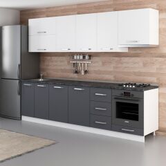 Minar 285 Cm Mutfak Dolabı Beyaz Antrasit 285-A5