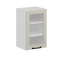 Alvinka Mutfak Modül Mbr_A Üst 1Dk2R 45-H72Cm Dolap Cam Beyaz Kumtaşı Mdf