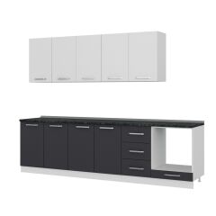 Minar 285 Cm Mutfak Dolabı Beyaz Antrasit 285-A6