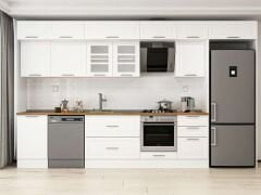 Alvinka 390X240 Cm Klasik Mebran Mutfak Dolabı Beyaz Beyaz Mb-E90S50S50-3