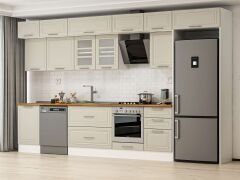 Alvinka 390X240 Cm Klasik Mebran Mutfak Dolabı Beyaz Beyaz Mb-E90S50S50-3