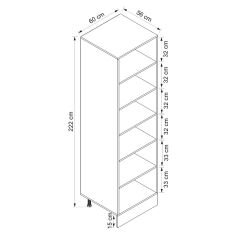 Alvinka Mutfak Modül Mbr_C 60-H222Cm Boy Dolabı Beyaz Kumtaşı Mdf