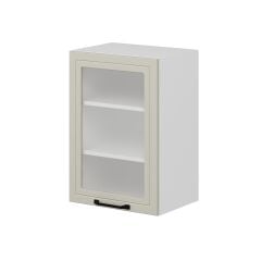 Alvinka Mutfak Modül Mbr_A Üst 1Dk2R 50-H72Cm Dolap Cam Beyaz Kumtaşı Suntalam