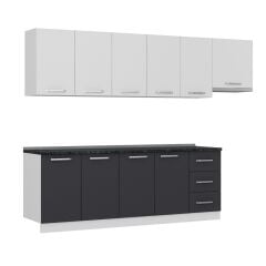 Minar 285 Cm Mutfak Dolabı Beyaz Antrasit 285-A7