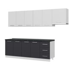 Minar 285 Cm Mutfak Dolabı Beyaz Antrasit 285-A7