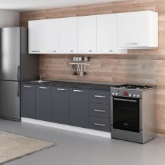 Minar 285 Cm Mutfak Dolabı Beyaz Antrasit 285-A7