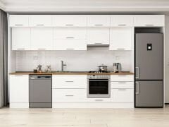 Alvinka 400X240 Cm Klasik Mebran Mutfak Dolabı Beyaz Beyaz Mb-E90S50S60-1