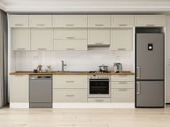 Alvinka 400X240 Cm Klasik Mebran Mutfak Dolabı Beyaz Beyaz Mb-E90S50S60-1