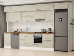 Alvinka 400X240 Cm Klasik Mebran Mutfak Dolabı Beyaz Beyaz Mb-E90S50S60-1