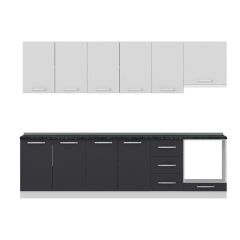 Minar 285 Cm Mutfak Dolabı Beyaz Antrasit 285-A8