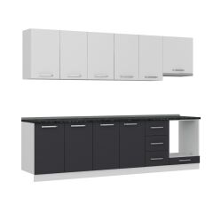 Minar 285 Cm Mutfak Dolabı Beyaz Antrasit 285-A8