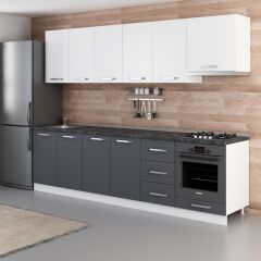 Minar 285 Cm Mutfak Dolabı Beyaz Antrasit 285-A8