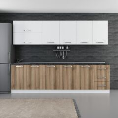 Minar 285 Cm Mutfak Dolabı Beyaz Dore 285-D1