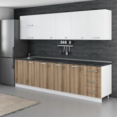 Minar 285 Cm Mutfak Dolabı Beyaz Dore 285-D1