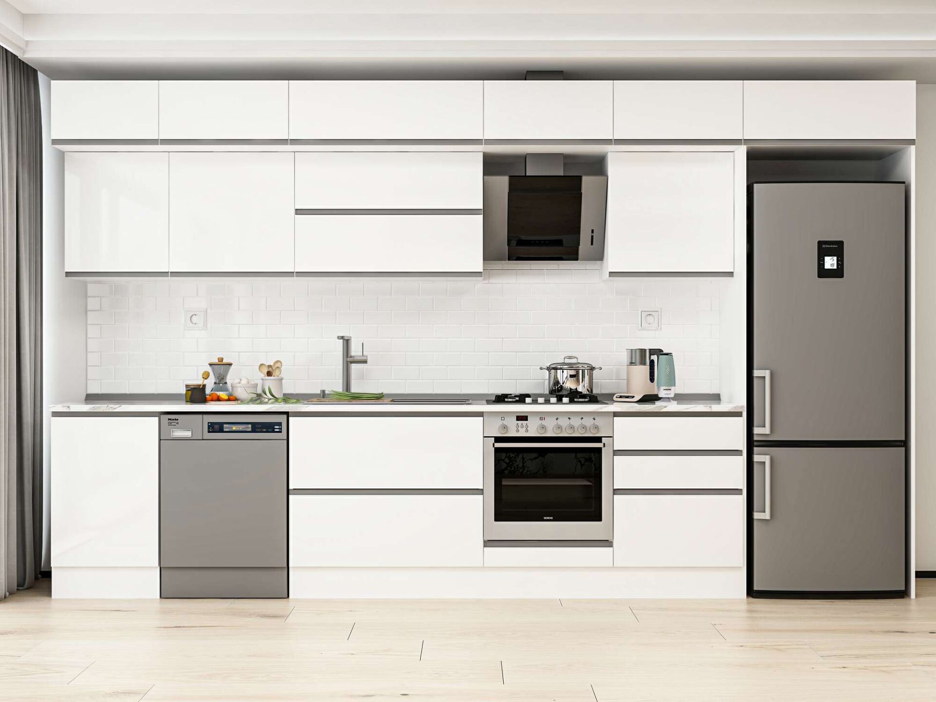 Alvinka 390X240 Cm High Gloss Mutfak Dolabı Mb-E80S50S60-2