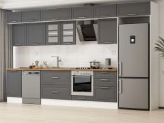 Alvinka 400X240 Cm Klasik Mebran Mutfak Dolabı Beyaz Beyaz Mb-E90S50S60-3