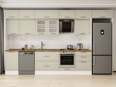 Alvinka 400X240 Cm Klasik Mebran Mutfak Dolabı Beyaz Beyaz Mb-E90S50S60-3