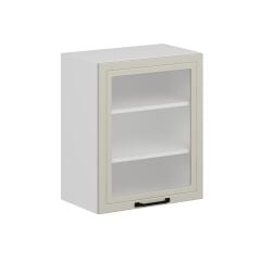 Alvinka Mutfak Modül Mbr_A Üst 1Dk2R 60-H72Cm Dolap Cam Beyaz Kumtaşı Mdf