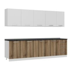 Minar 285 Cm Mutfak Dolabı Beyaz Dore 285-D2