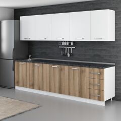 Minar 285 Cm Mutfak Dolabı Beyaz Dore 285-D2