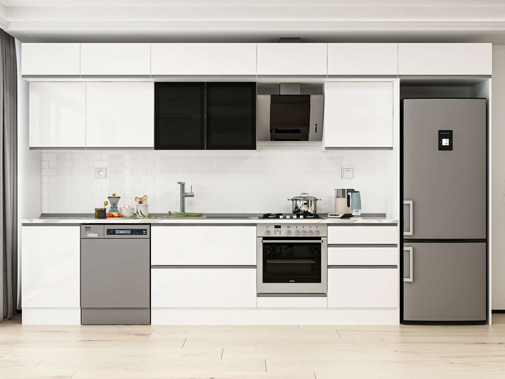 Alvinka 390X240 Cm High Gloss Mutfak Dolabı Mb-E80S50S60-3