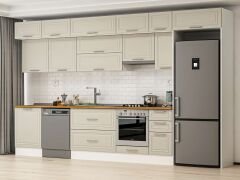 Alvinka 390X240 Cm Klasik Mebran Mutfak Dolabı Beyaz Beyaz Mb-E90S60S40-1