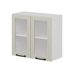 Alvinka Mutfak Modül Mbr_A Üst 2Dk1R 80-H72Cm Dolap Cam Beyaz Kumtaşı Suntalam