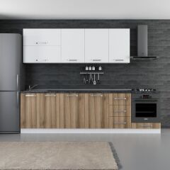 Minar 285 Cm Mutfak Dolabı Beyaz Dore 285-D3