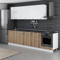 Minar 285 Cm Mutfak Dolabı Beyaz Dore 285-D3