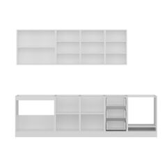 Minar 285 Cm Mutfak Dolabı Beyaz Dore 285-D3