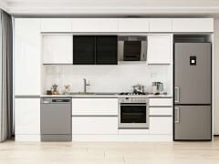 Alvinka 375X240 Cm High Gloss Mutfak Dolabı Mbb-E80B50S45-3 High Gloss | Beyaz - Suntalam