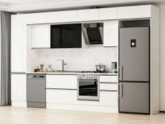 Alvinka 375X240 Cm High Gloss Mutfak Dolabı Mbb-E80B50S45-3 High Gloss | Beyaz - Suntalam