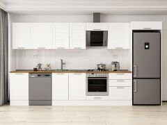 Alvinka 400X222 Cm Klasik Mebran Mutfak Dolabı Mb-E90S50S60-3 Mebran | Beyaz - Mdf