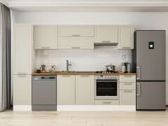 Alvinka 295X210 Cm Klasik Mebran Mutfak Dolabı Mb-E90B45S40-1 Mebran | Kumtaşı - Mdf