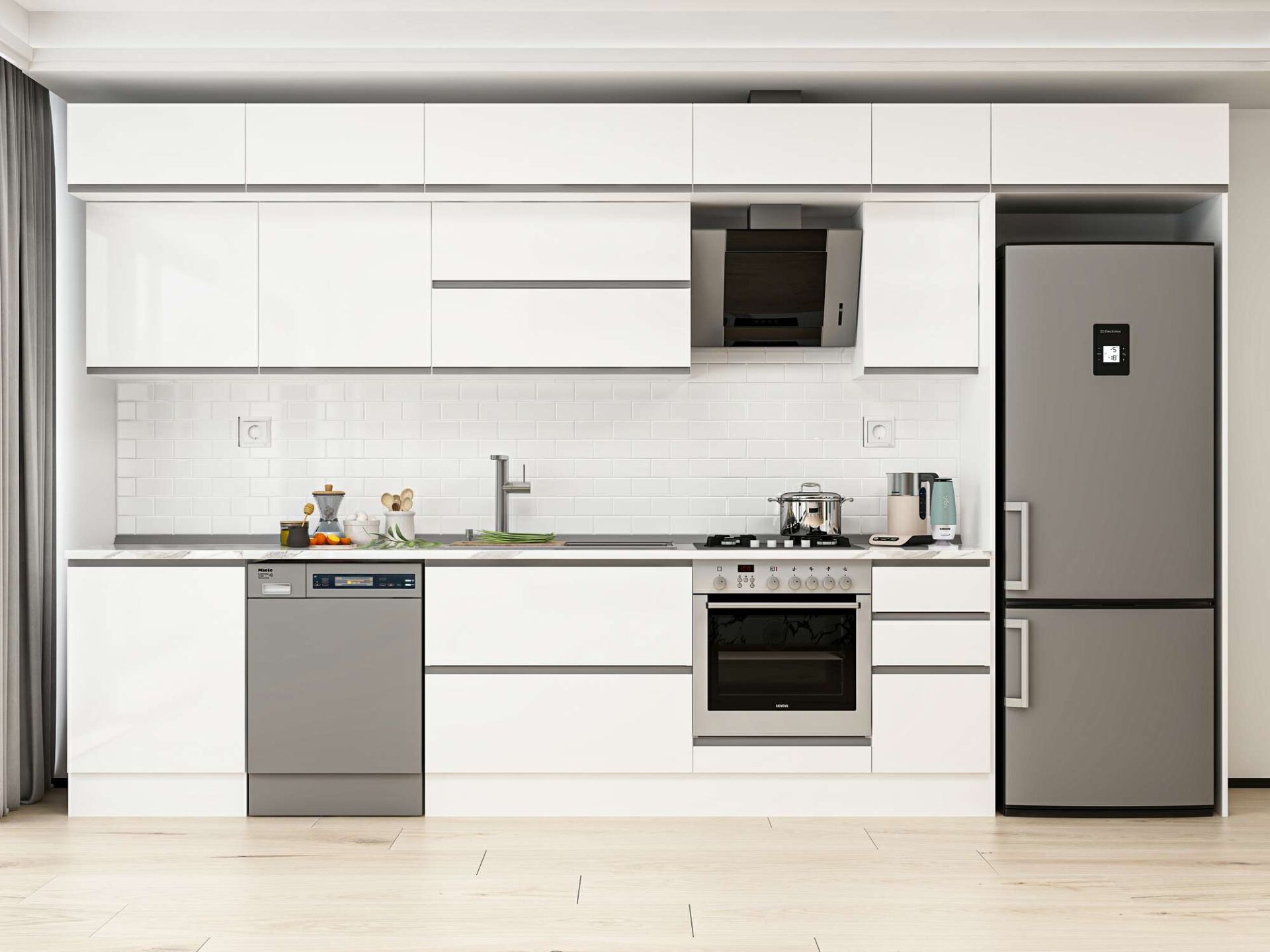 Alvinka 380X240 Cm High Gloss Mutfak Dolabı Mb-E80S60S40-2