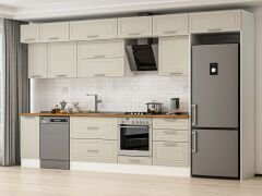 Alvinka 390X240 Cm Klasik Mebran Mutfak Dolabı Beyaz Beyaz Mb-E90S40S60-2 Mebran | Kumtaşı - Suntalam