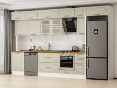 Alvinka 390X240 Cm Klasik Mebran Mutfak Dolabı Beyaz Beyaz Mb-E90S60S40-3