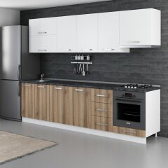 Minar 285 Cm Mutfak Dolabı Beyaz Dore 285-D5