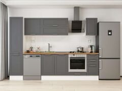 Alvinka 295X210 Cm Klasik Mebran Mutfak Dolabı Mb-E90B45S40-2 Mebran | Antrasit - Suntalam