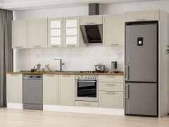 Alvinka 400X222 Cm Klasik Mebran Mutfak Dolabı Mb-E90S50S60-3 Mebran | Kumtaşı - Mdf