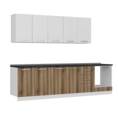 Minar 285 Cm Mutfak Dolabı Beyaz Dore 285-D6