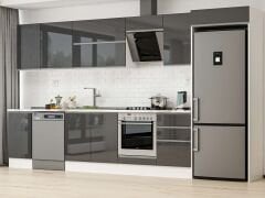 Alvinka 375X222 Cm High Gloss Mutfak Dolabı Mb-E80S45S50-2 High Gloss | Antrasit - Mdf