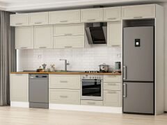 Alvinka 395X240 Cm Klasik Mebran Mutfak Dolabı Beyaz Beyaz Mb-E90S60S45-2