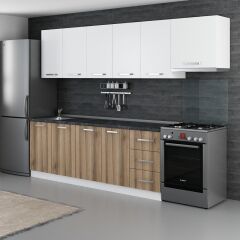 Minar 285 Cm Mutfak Dolabı Beyaz Dore 285-D7