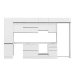 Alvinka 380X240 Cm High Gloss Mutfak Dolabı Mbb-E80B50S50-1 High Gloss | Beyaz - Suntalam