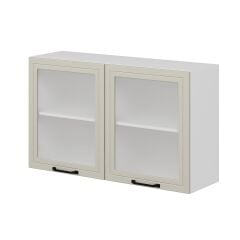 Alvinka Mutfak Modül Mbr_A Üst 2Dk1R 120-H72Cm Dolap Cam Beyaz Kumtaşı Mdf