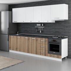 Minar 285 Cm Mutfak Dolabı Beyaz Dore 285-D8